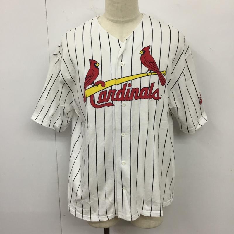 古着 USED シャツ、ブラウス 半袖 半袖シャツ ノーカラーシャツ 半袖カットソー プリントシャツ ストライプ 白 / ホワイト /  メンズ USED 古着 中古 10120820