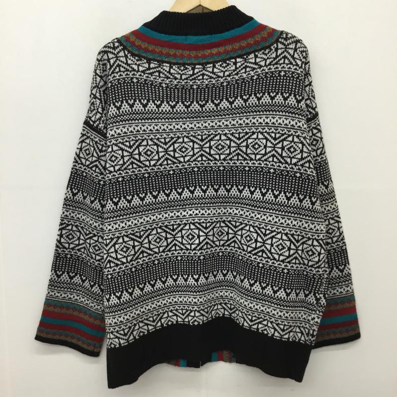 ジーナシス JEANASIS カーディガン 長袖 JS064146CF FREE 総柄 黒 / ブラック / X 赤 / レッド /  レディース USED 古着 中古 10141094