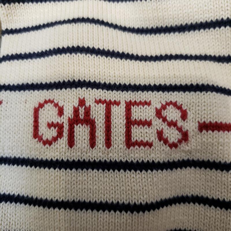 パーリーゲイツ PEARLY GATES ニット、セーター 長袖 3 ボーダー柄 X キャラクター ベージュ / ベージュ / X 黒 / ブラック / X 赤 / レッド /  メンズ USED 古着 中古 10009224