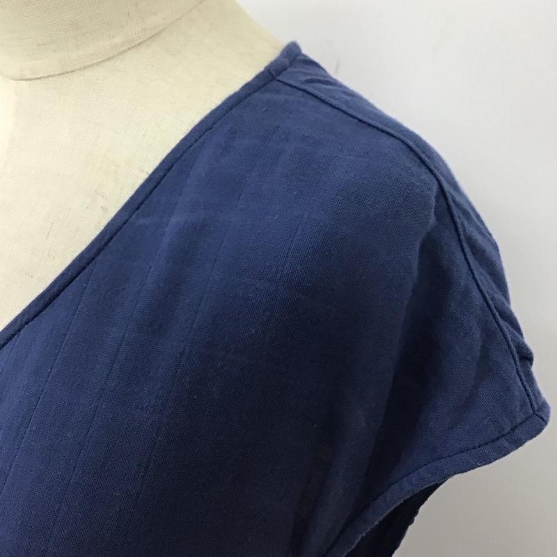 マウジー MOUSSY ワンピース ロングスカート 010CAS30-5950 Wガーゼ フレンチスリーブ FREE 無地 青 / ブルー /  レディース USED 古着 中古 10116479