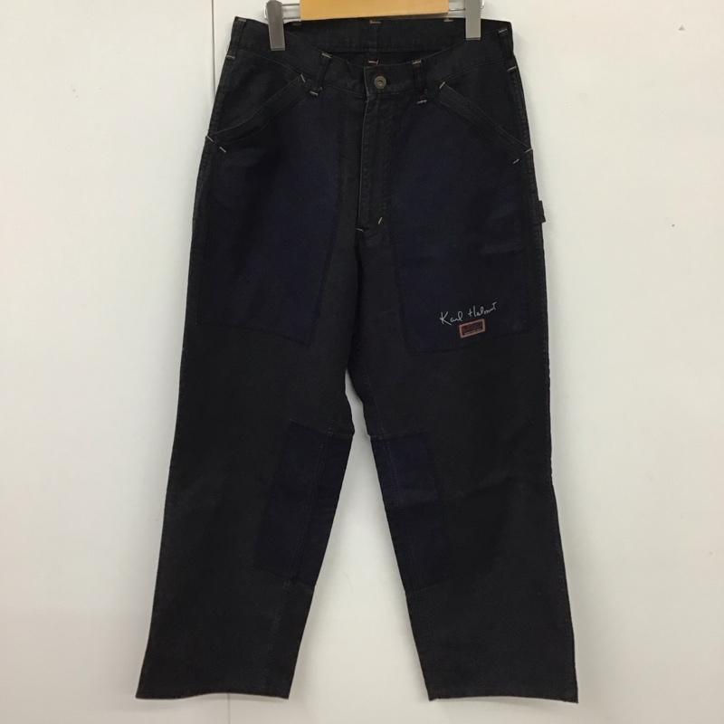 カールヘルム KARLHELMUT パンツ デニム、ジーンズ ワイドパンツ カジュアルパンツ ワークパンツ L ロゴ、文字 紺 / ネイビー /  メンズ USED 古着 中古 10118440