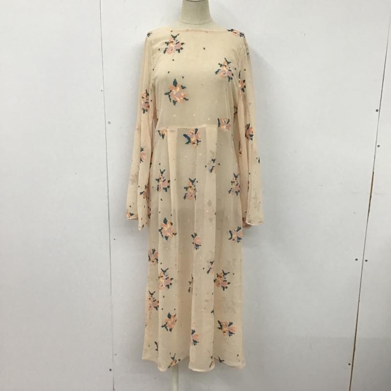 リリー ブラウン Lily Brown ワンピース ロングスカート LWFO161052 クロスステッチ刺繍ロングワンピ 長袖 FREE 刺繍 桃 / ピンク /  レディース USED 古着 中古 10107164