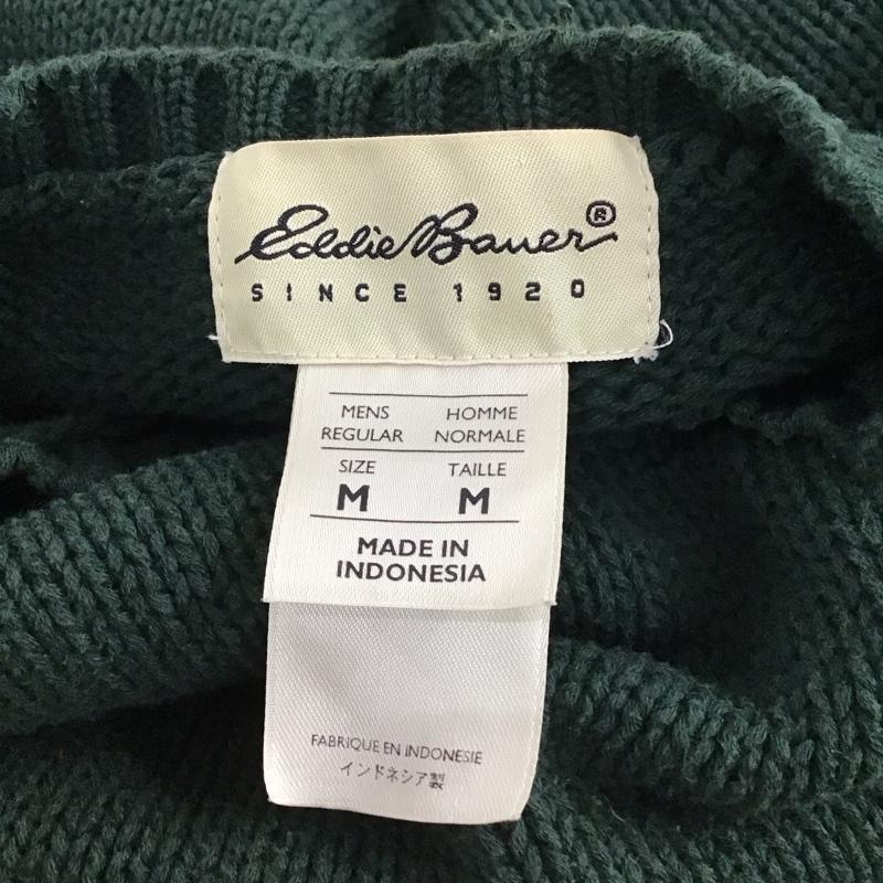 エディーバウアー Eddie Bauer ニット、セーター 長袖 長袖ニットカットソー ニット セーター クルーネックニット M 無地 緑 / グリーン /  メンズ USED 古着 中古 10116618
