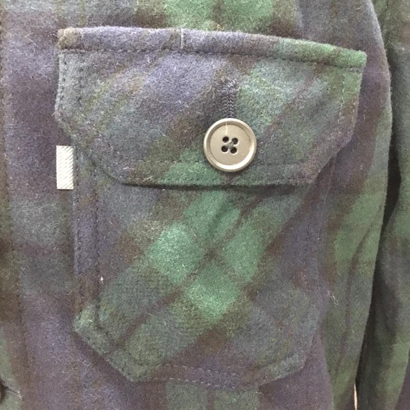 エーグル AIGLE シャツ、ブラウス 長袖 L チェック 緑 / グリーン /  メンズ USED 古着 中古 10112811