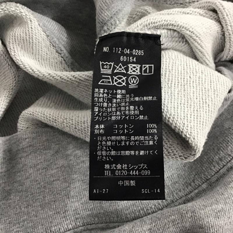 シップス SHIPS トレーナー 長袖 長袖トレーナー スウェット クルーネック プルオーバー M ロゴ、文字 灰 / グレー /  メンズ USED 古着 中古 10141789