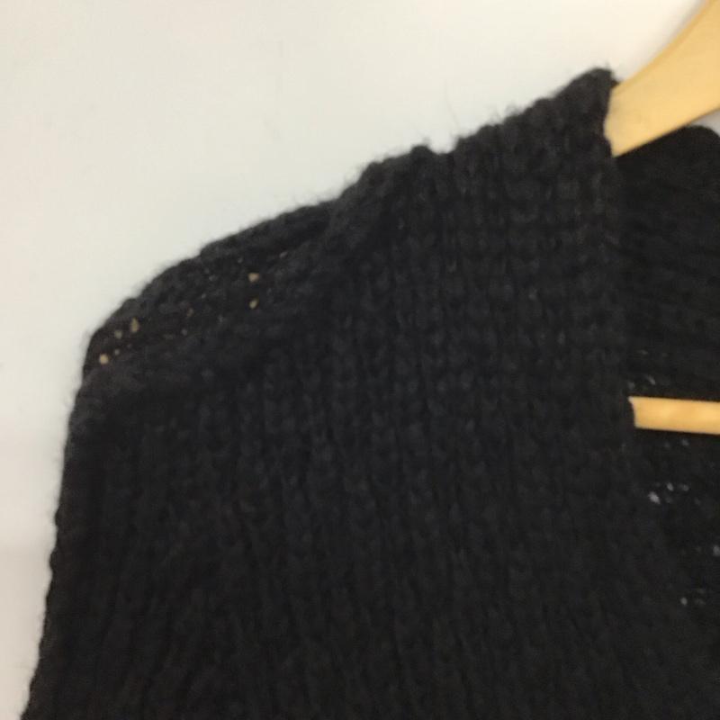 セドリック ジャックミン CEDRIC JACQUEMYN ニット、セーター 長袖 長袖ニットカットソー Vネック セーター 無地 黒 / ブラック /  メンズ USED 古着 中古 10140115