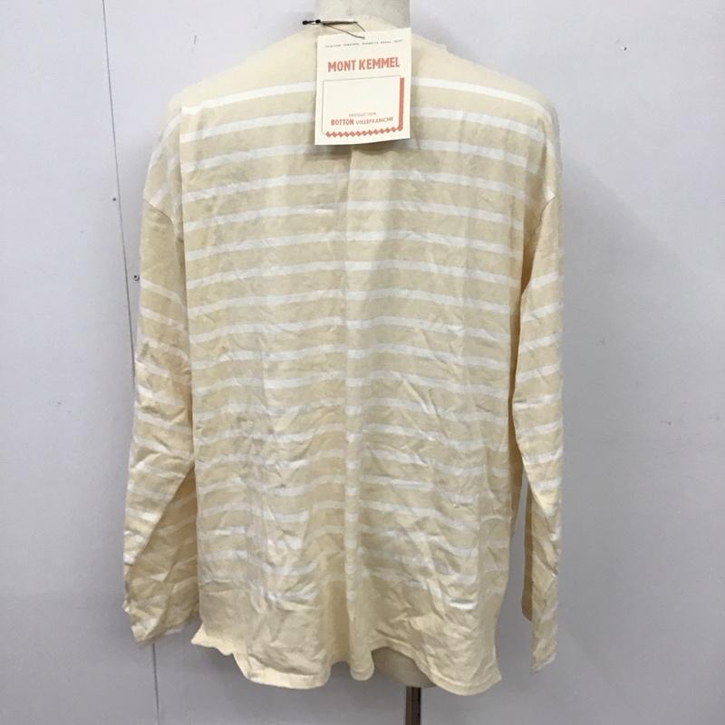 モンケメル MONT KEMMEL カットソー 長袖 長袖カットソー クルーネックカットソー ロングスリーブカットソー プリントTシャツ XL ボーダー柄 ベージュ / ベージュ /  メンズ USED 古着 中古 10114687