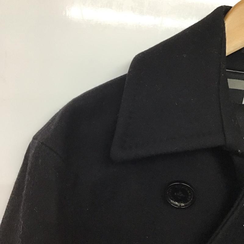 バーバリーブラックレーベル BURBERRY BLACK LABEL コート コート一般 ピーコート アウター ダブル ロングコート L 無地 黒 / ブラック /  メンズ USED 古着 中古 10144457