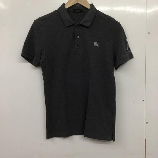 バーバリーブラックレーベル BURBERRY BLACK LABEL ポロシャツ 半袖 半袖ポロシャツ カラーシャツ 半袖カットソー 2 ロゴ、文字 灰 / グレー /  メンズ USED 古着 中古 10138573