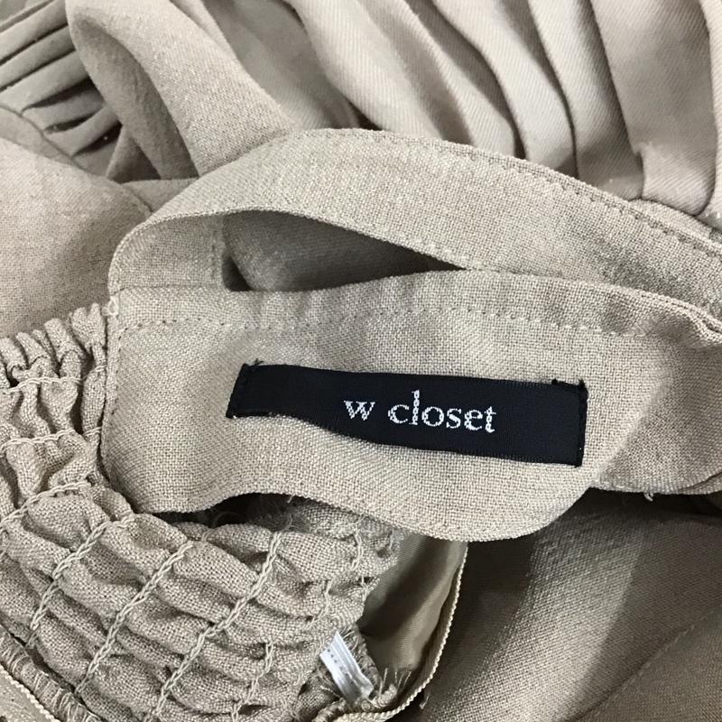 ダブルクローゼット w closet ワンピース ロングスカート 323360 脇プリーツ ジャンスカ 無地 ベージュ / ベージュ /  レディース USED 古着 中古 10117732