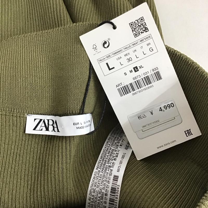 ザラ ZARA スカート ロングスカート タイトスカート L 無地 カーキ / カーキ /  レディース USED 古着 中古 10150502