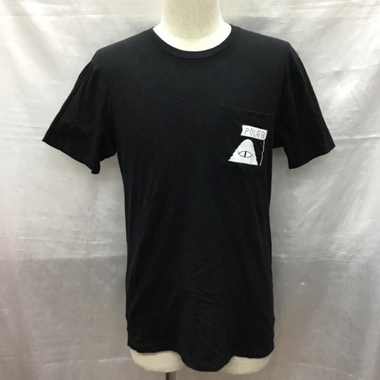 ポーラー POLeR Tシャツ 半袖 クルーネック 胸ポケット S プリント 黒 / ブラック /  メンズ USED 古着 中古 10119804