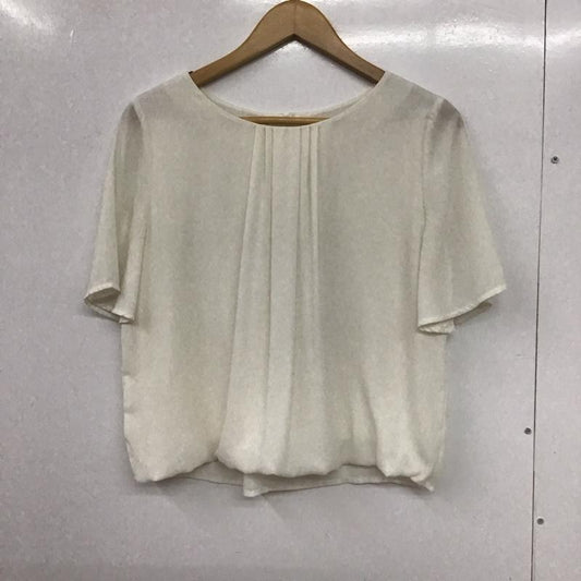 ナチュラルビューティーベーシック NATURAL BEAUTY BASIC カットソー 半袖 半袖カットソー プルオーバー フレアカットソー M 無地 白 / ホワイト /  レディース USED 古着 中古 10132935