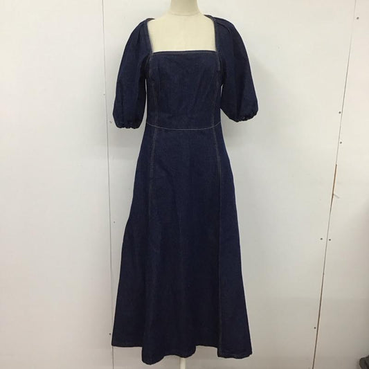 ザラ ZARA ワンピース ロングスカート デニムワンピース 半袖ワンピース フレアワンピース ミニワンピース XS 無地 インディゴ / インディゴ /  レディース USED 古着 中古 10123921