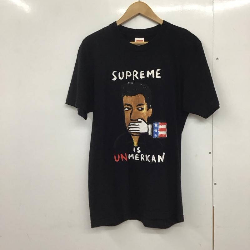 シュプリーム Supreme Tシャツ 半袖 14SS UNAMERICANTEE 半袖カットソー プリントTシャツ S プリント 黒 / ブラック /  メンズ USED 古着 中古 10140987