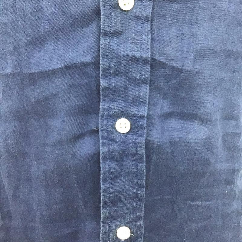 ラルフローレン RALPHLAUREN シャツ、ブラウス 半袖 リネン ボタンダウン XS ワンポイント 紺 / ネイビー /  メンズ USED 古着 中古 10114037