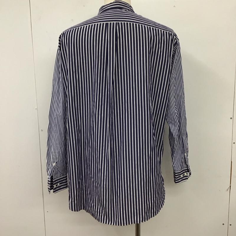 ユニクロ UNIQLO シャツ、ブラウス 長袖 331-436734 長袖シャツ ストライプシャツ カジュアルシャツ L ストライプ 白 / ホワイト / X 青 / ブルー /  メンズ USED 古着 中古 10117467