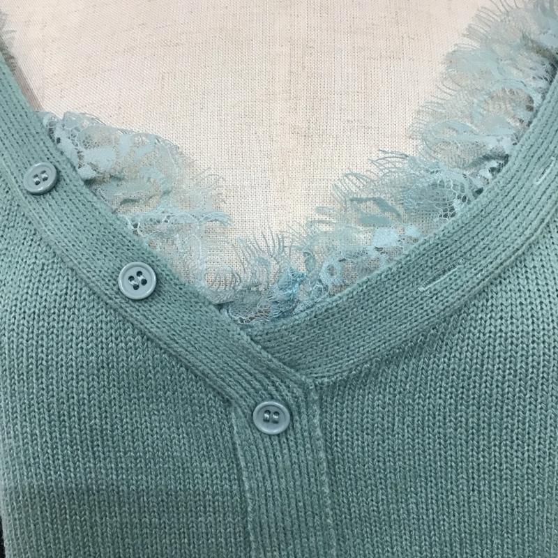 ムルーア MURUA カーディガン 長袖 Vネック レース FREE 無地 緑 / グリーン /  レディース USED 古着 中古 10116755