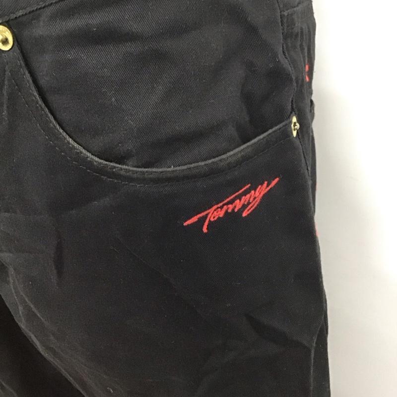 トミーヒルフィガー TOMMY HILFIGER パンツ デニム、ジーンズ カラーパンツ カジュアルパンツ スリムパンツ M ロゴ、文字 黒 / ブラック /  メンズ USED 古着 中古 10111102