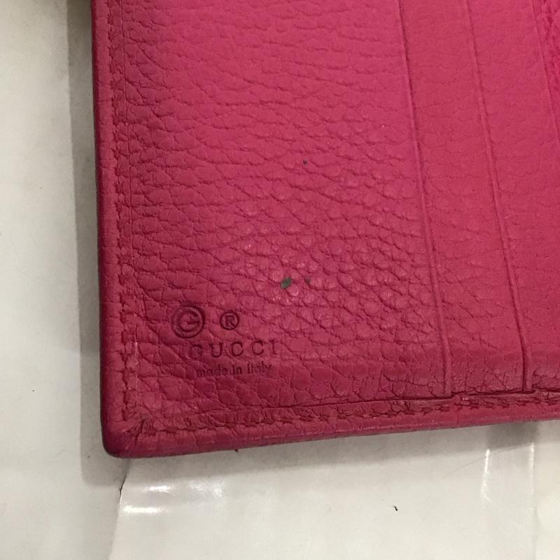グッチ GUCCI 財布 二つ折り 346057 525040 レザー ロゴ、文字 桃 / ピンク /  レディース USED 古着 中古 10122586