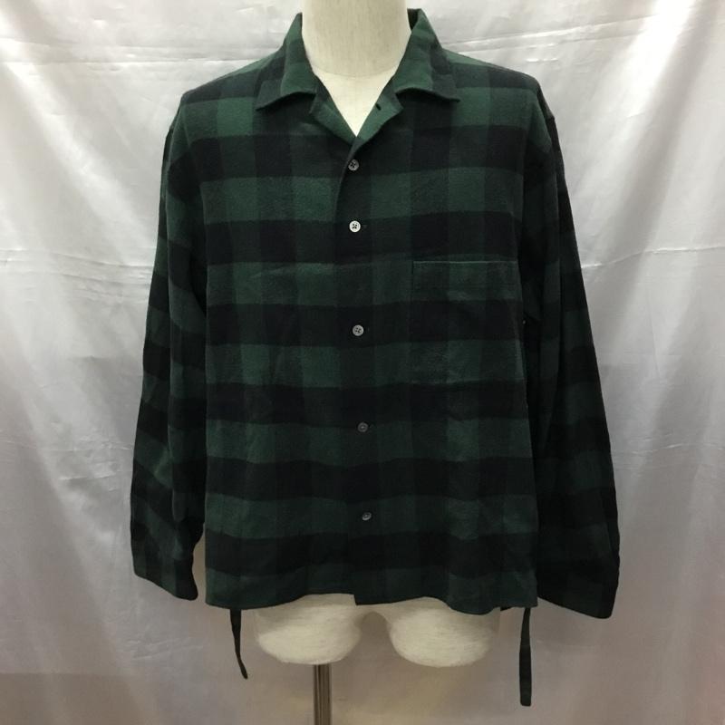 シー THEE シャツ、ブラウス 長袖 CR-SH-01 チェックフランネルシャツ 1 チェック 緑 / グリーン / X 黒 / ブラック /  メンズ USED 古着 中古 10114813