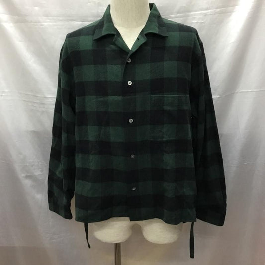 シー THEE シャツ、ブラウス 長袖 CR-SH-01 チェックフランネルシャツ 1 チェック 緑 / グリーン / X 黒 / ブラック /  メンズ USED 古着 中古 10114813