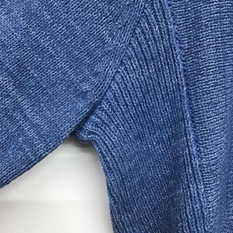 ビームス BEAMS ニット、セーター 長袖 長袖ニットカットソー クルーネック セーター XL 無地 青 / ブルー /  メンズ USED 古着 中古 10144574
