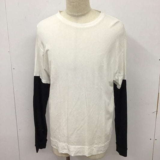 古着 USED カットソー 長袖 長袖カットソー クルーネックカットソー ロングスリーブカットソー プリントTシャツ M 無地 白 / ホワイト / X 黒 / ブラック /  メンズ USED 古着 中古 10114681