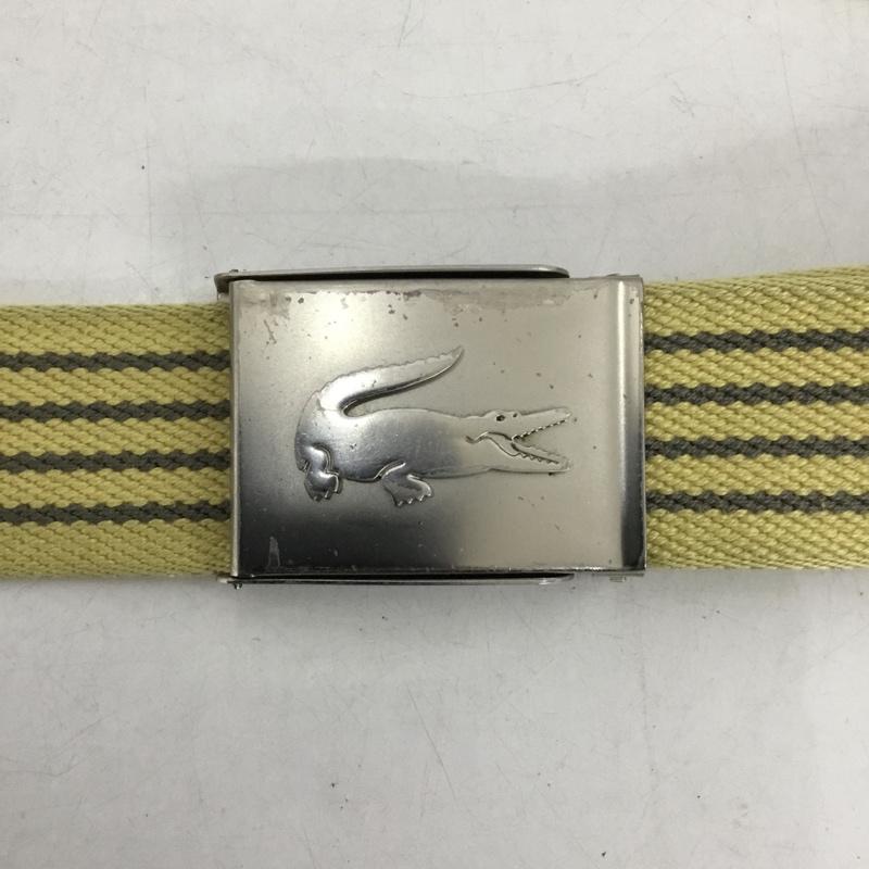 ラコステ LACOSTE ベルト・バックル ベルト ガチャベルト ボーダー柄 黄 / イエロー / X 灰 / グレー /  メンズ USED 古着 中古 10147440