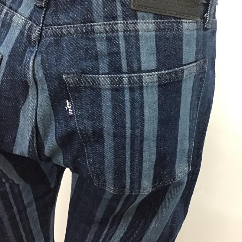 リーバイストラウスアンドコー Levi Strauss & co. パンツ デニム、ジーンズ デニムパンツ スリムパンツ カジュアルパンツ ストライプ インディゴ / インディゴ /  レディース USED 古着 中古 10125161