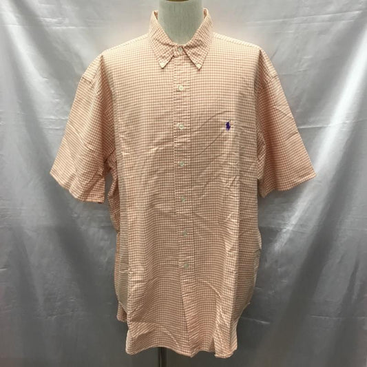 ラルフローレン RALPHLAUREN シャツ、ブラウス 半袖 半袖シャツ カラーシャツ 半袖カットソー チェックシャツ XXL チェック 橙 / オレンジ /  メンズ USED 古着 中古 10119728