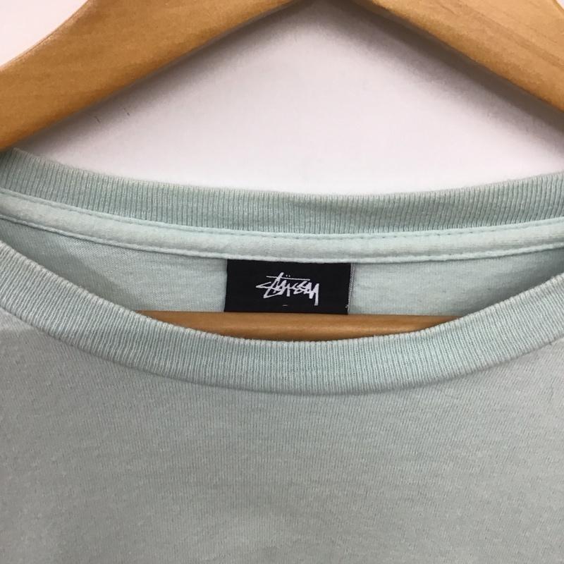 ステューシー STUSSY Tシャツ 半袖 半袖カットソー プリントTシャツ クルーネックカットソー S ロゴ、文字 水色 / ライトブルー /  メンズ USED 古着 中古 10148691