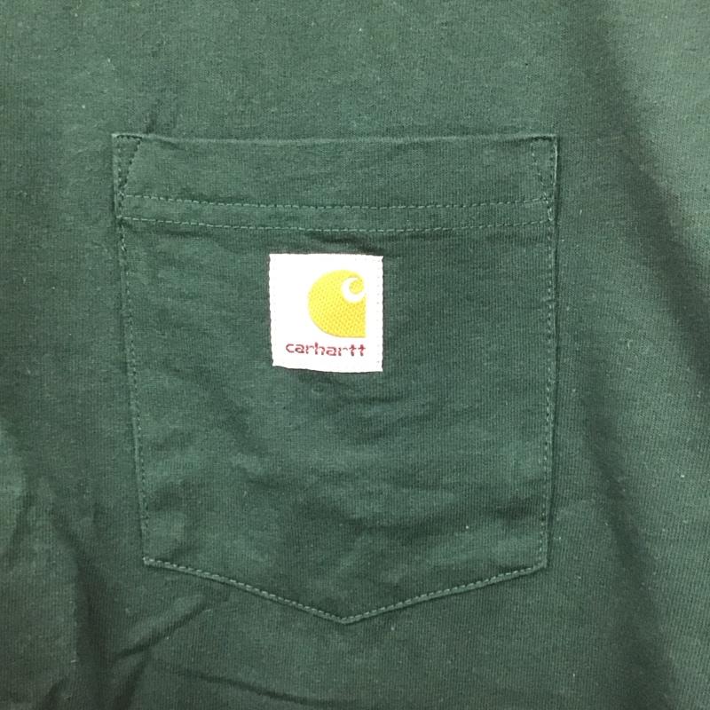 カーハート Carhartt Tシャツ 半袖 半袖カットソー プリントTシャツ クルーネックカットソー XL ロゴ、文字 緑 / グリーン /  メンズ USED 古着 中古 10140101