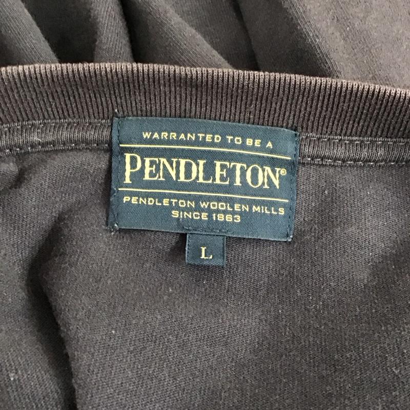 ペンドルトン PENDLETON Tシャツ 長袖 0475-1001 クルーネック ロンT 胸ポケット L 刺繍 紺 / ネイビー /  メンズ USED 古着 中古 10125797