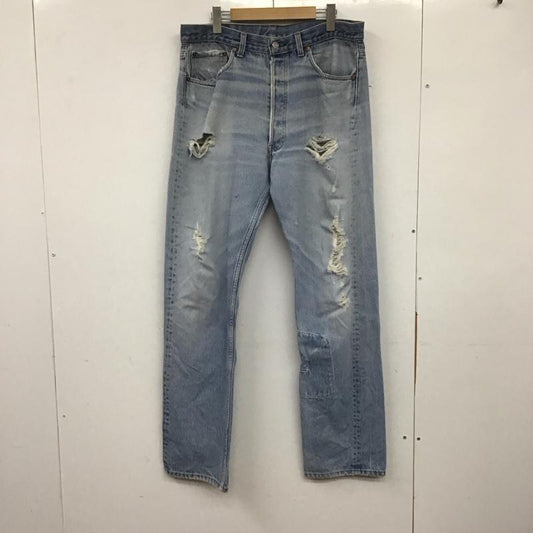 リーバイス Levi s パンツ デニム、ジーンズ 501xx W38 L36 USA製 ダメージ 38インチ 無地 水色 / ライトブルー /  メンズ USED 古着 中古 10140202