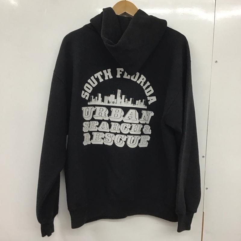 ジャージーズ JERZEES パーカー 長袖 長袖 L ロゴ、文字 黒 / ブラック /  メンズ USED 古着 中古 10132329