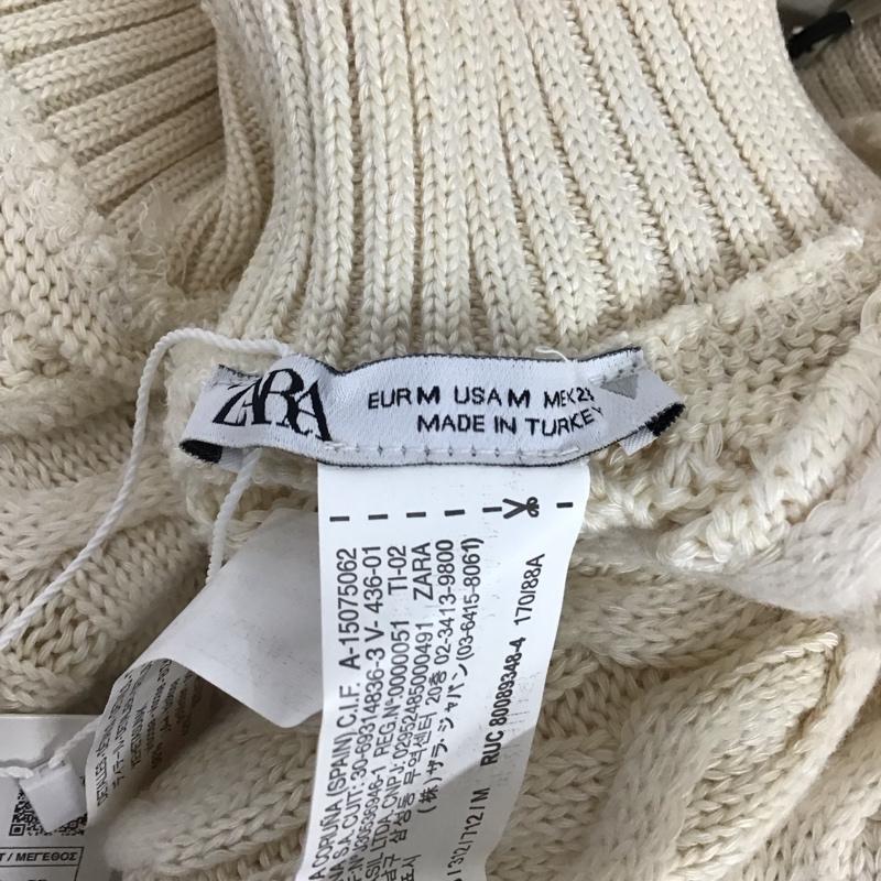 ザラ ZARA ニット、セーター 長袖 M 無地 オフホワイト / オフホワイト /  レディース USED 古着 中古 10120345