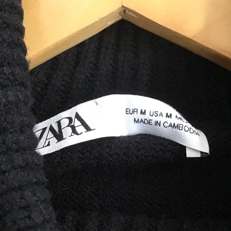 ザラ ZARA ニット、セーター 長袖 タートルネック ワイド M 無地 黒 / ブラック /  レディース USED 古着 中古 10139136
