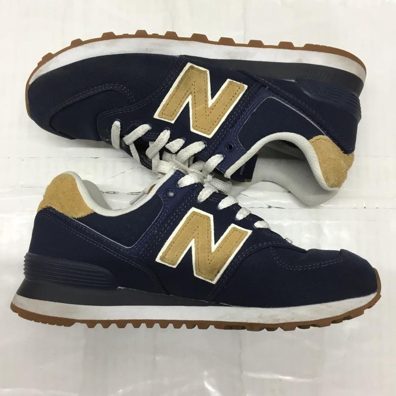 ニューバランス New Balance スニーカー スニーカー ML574BC2 ローカット 25.5cm 25.5cm ロゴ、文字 紺 / ネイビー / X ベージュ / ベージュ /  メンズ USED 古着 中古 10121818