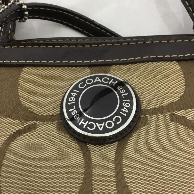 コーチ COACH トートバッグ トートバッグ F19046 ロゴ、文字 茶 / ブラウン / X ベージュ / ベージュ /  レディース USED 古着 中古 10138050