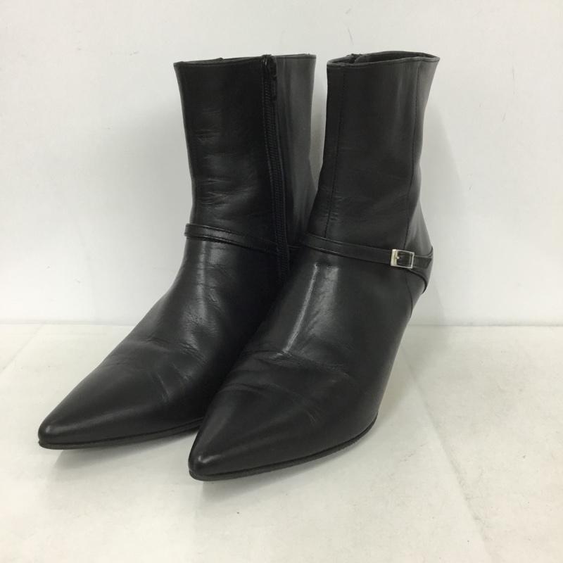 古着 USED ブーツ ショートブーツ ベルトショートブーツ ポインテッドトゥ 38 無地 黒 / ブラック /  レディース USED 古着 中古 10142832