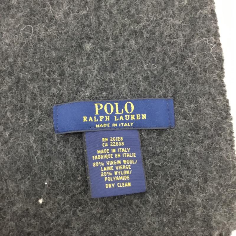 ポロラルフローレン POLO RALPH LAUREN マフラー マフラー ビッグポニー フリンジ  黒 / ブラック / X 灰 / グレー /  メンズ USED 古着 中古 10144333