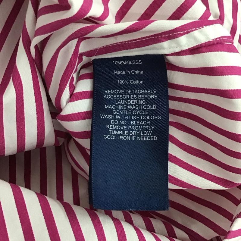 ラルフローレンスポーツ RALPHLAURENSPORT シャツ、ブラウス 長袖 長袖シャツ ストライプシャツ カラーシャツ 4 ストライプ 白 / ホワイト / X 桃 / ピンク /  レディース USED 古着 中古 10130913