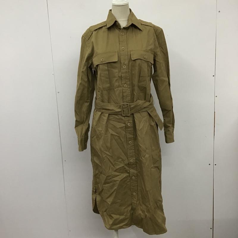 ポロラルフローレン POLO RALPH LAUREN ワンピース ロングスカート シャツロングワンピース 長袖ワンピース カジュアルロングワンピース ウエストベルト 0 無地 ベージュ / ベージュ /  レディース USED 古着 中古 10105860