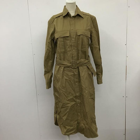 ポロラルフローレン POLO RALPH LAUREN ワンピース ロングスカート シャツロングワンピース 長袖ワンピース カジュアルロングワンピース ウエストベルト 0 無地 ベージュ / ベージュ /  レディース USED 古着 中古 10105860