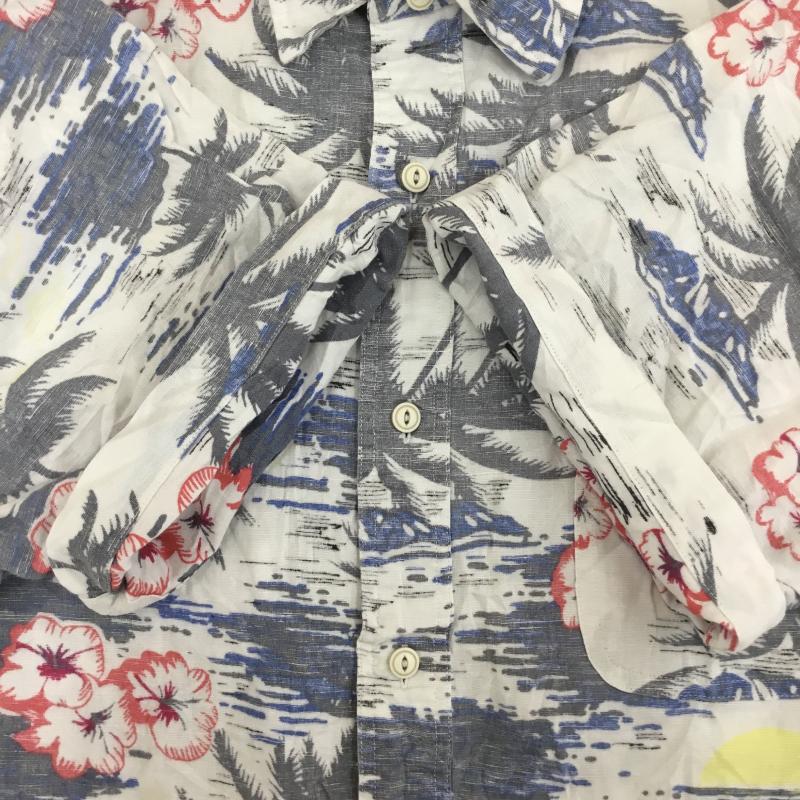 ノーティカ NAUTICA シャツ、ブラウス 半袖 L 総柄 白 / ホワイト / X 灰 / グレー / X 桃 / ピンク / X 青 / ブルー /  メンズ USED 古着 中古 10133526
