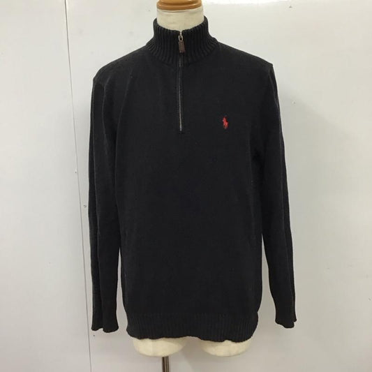 ポロバイラルフローレン Polo by RALPH LAUREN ニット、セーター 長袖 ハーフジップ M ワンポイント 黒 / ブラック /  メンズ USED 古着 中古 10114603