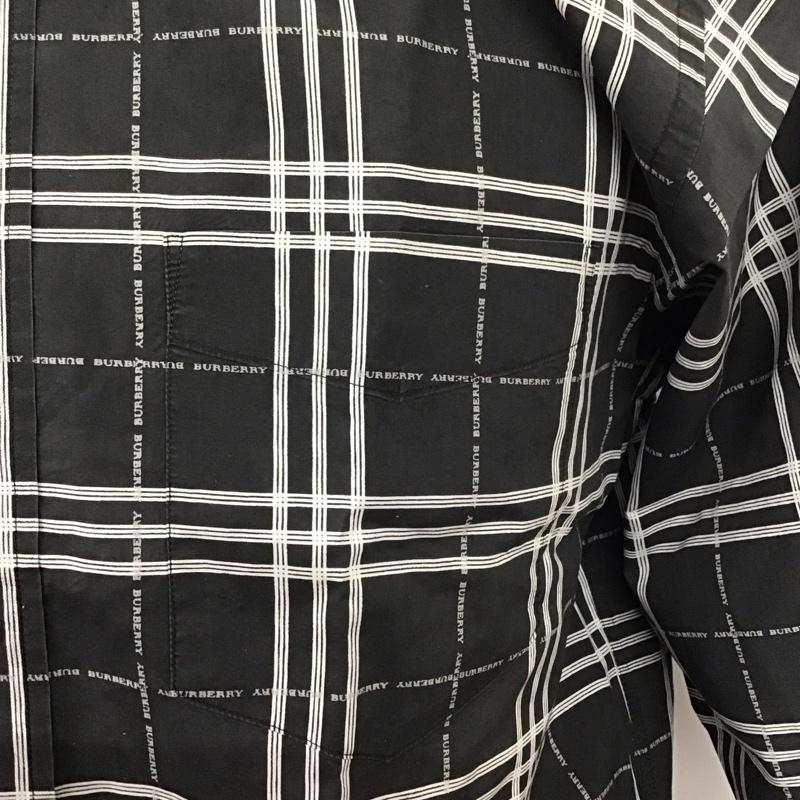 バーバリーロンドン Burberry London シャツ、ブラウス 長袖 M チェック 黒 / ブラック / X 白 / ホワイト /  メンズ USED 古着 中古 10114341