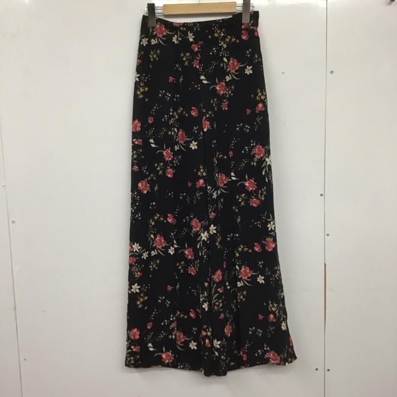 エモダ EMODA ボトムス ボトムス 041740751501-01 CHOOSEワイドタックパンツ M 花柄 黒 / ブラック /  レディース USED 古着 中古 10138978