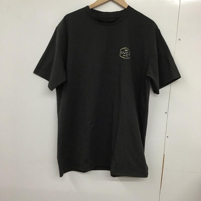 ルーカ RVCA カットソー 半袖 半袖カットソー プリントTシャツ クルーネックカットソー L ロゴ、文字 黒 / ブラック /  メンズ USED 古着 中古 10132824
